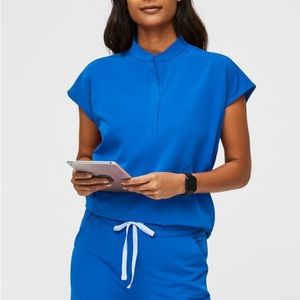 Women’s royal blue figs Rafaela Oversized scrub top